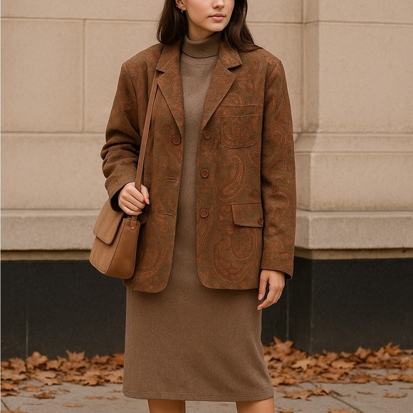 🧥 Jones New York Signature Woman Paisley Blazer Jacket - Size 2X - Picture 1 of 11